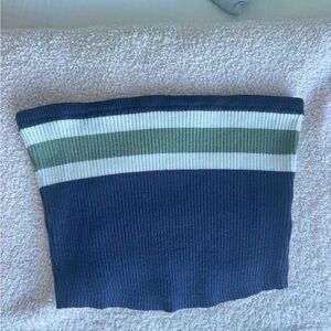 Edikted Striped Tube Top in Blue and Green